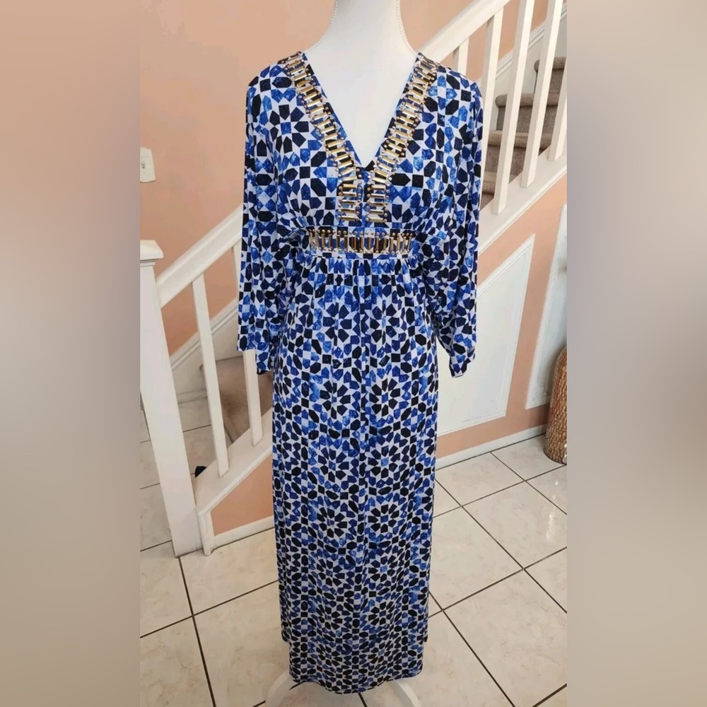 Michael Kors Geometric Print Kaftan Dress